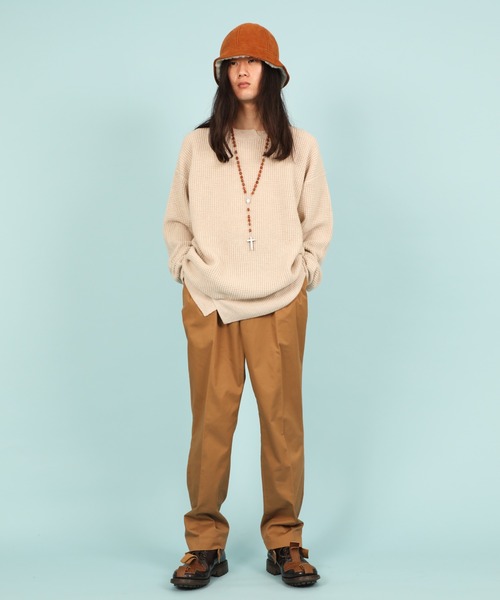 SON OF THE CHEESE(サノバチーズ)の「【SON OF THE CHEESE / サノバチーズ】Cash crew(ニット/セーター・メンズ・ベージュ/ブラック・LARGE)」の5枚目の写真