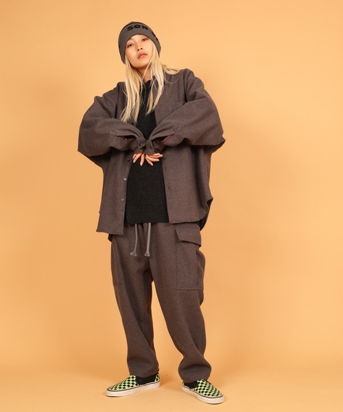 SON OF THE CHEESE(サノバチーズ)の「【SON OF THE CHEESE / サノバチーズ】Cash crew(ニット/セーター・メンズ・ベージュ/ブラック・LARGE)」の3枚目の写真