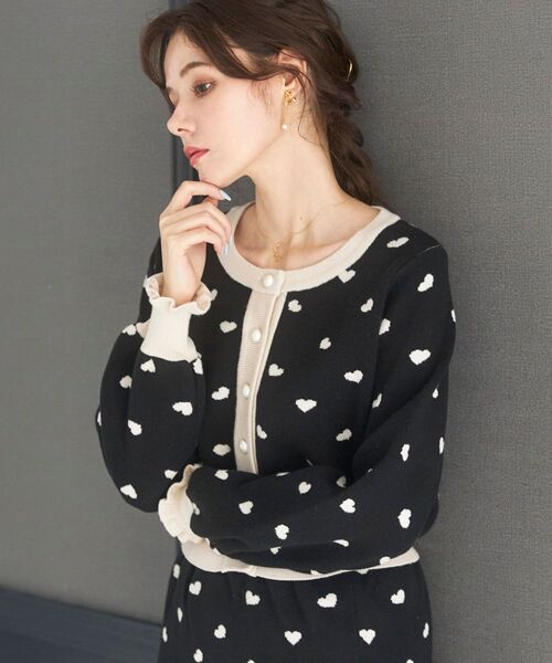 MAJESTIC LEGON（マジェスティックレゴン）の「クラシカルパターンカーディガン（ニット/セーター・レディース・ブラック系その他/ホワイト系その他2/ブラック系その他2・SMALL/MEDIUM）」の14枚目の写真