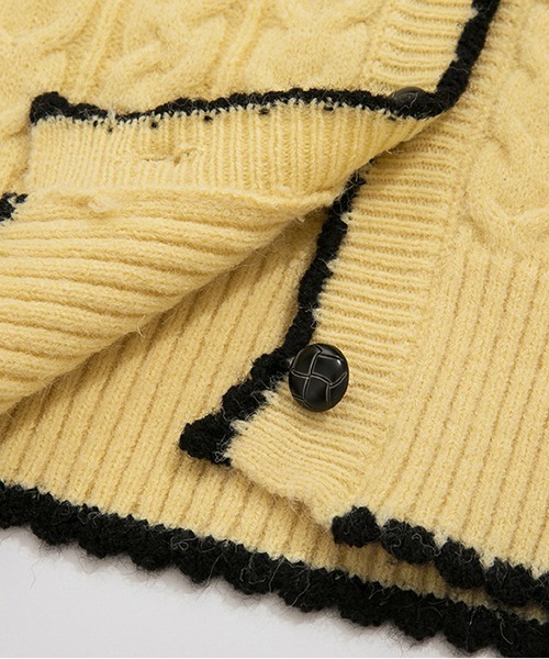 Fano Studios(ファノ ストゥディオズ)の「【Fano Studios】V neck cable knitted cardigan FQ21S069(カーディガン/ボレロ・レディース・イエロー・S/M/L)」の15枚目の写真