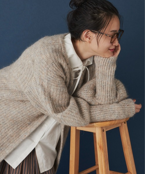 Libra Cue（リブラ キュー）の「モヘアライクミックスカラーロングカーディガン（カーディガン/ボレロ・レディース・ブルー/ベージュ/アイボリー・FREE）」の12枚目の写真