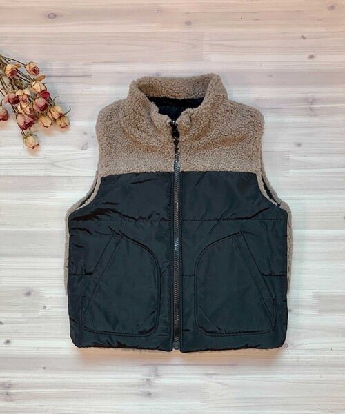 COMME CA ISM(コムサイズム)の「リバーシブル 中わたベスト(ダウンベスト・キッズ・ベージュ/キャメル・110cm/100cm/120cm/130cm/140cm/150cm)」の16枚目の写真
