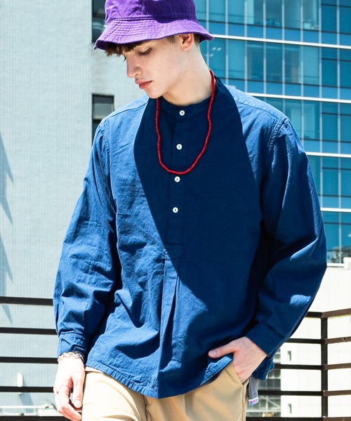 ８(eight)（エイト）の「ブルガリアタイプグランパシャツ（シャツ/ブラウス・メンズ・オフホワイト/オリーブ/ブラック/ネイビー・MEDIUM/X-LARGE/LARGE）」の4枚目の写真