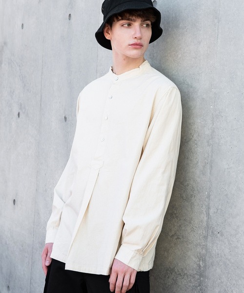 ８(eight)（エイト）の「ブルガリアタイプグランパシャツ（シャツ/ブラウス・メンズ・オフホワイト/オリーブ/ブラック/ネイビー・MEDIUM/X-LARGE/LARGE）」の6枚目の写真