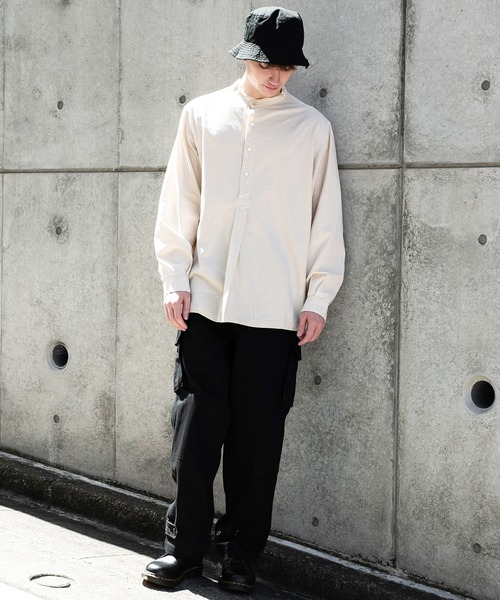 ８(eight)（エイト）の「ブルガリアタイプグランパシャツ（シャツ/ブラウス・メンズ・オフホワイト/オリーブ/ブラック/ネイビー・MEDIUM/X-LARGE/LARGE）」の9枚目の写真