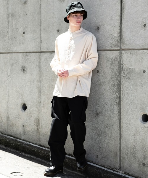 ８(eight)（エイト）の「ブルガリアタイプグランパシャツ（シャツ/ブラウス・メンズ・オフホワイト/オリーブ/ブラック/ネイビー・MEDIUM/X-LARGE/LARGE）」の10枚目の写真