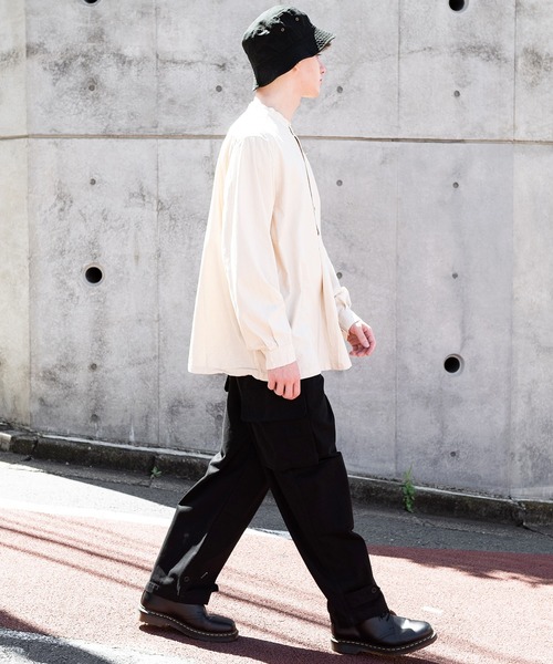 ８(eight)（エイト）の「ブルガリアタイプグランパシャツ（シャツ/ブラウス・メンズ・オフホワイト/オリーブ/ブラック/ネイビー・MEDIUM/X-LARGE/LARGE）」の15枚目の写真