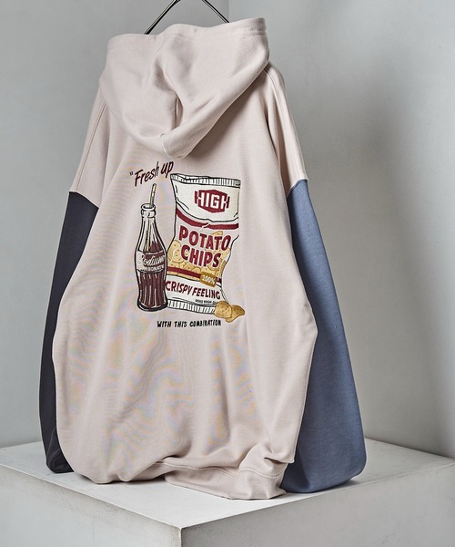 POWER TO THE PEOPLE(パワートゥーザピープル)の「【POWER TO THE PEOPLE/パワートゥザピープル】 スナックエンブロイダリー バック刺繍パーカー/ユニセックス(パーカー・メンズ・チャコールグレー/イエロー/ブルー/その他9・MEDIUM/LARGE/X-LARGE)」の15枚目の写真