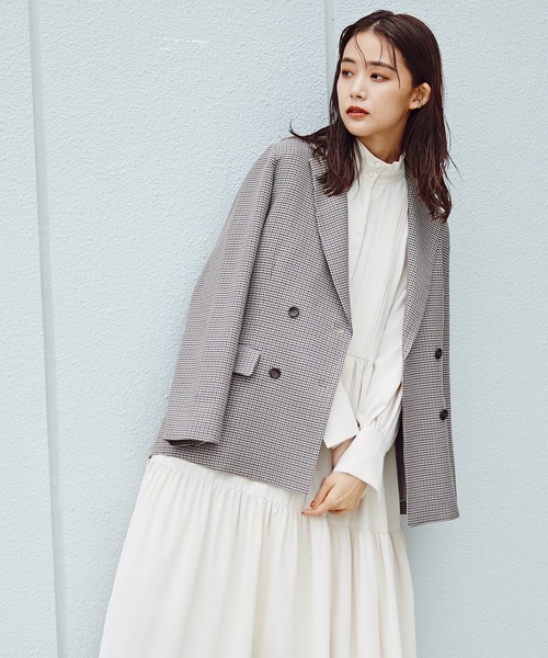 N.(N. Natural Beauty Basic)(エヌエヌナチュラルビューティーベーシック)の「【S Size Line】◆ダブルブレストテーラードジャケット(テーラードジャケット・レディース・ブラウン/ネイビー/チェック・SMALL/MEDIUM)」の3枚目の写真