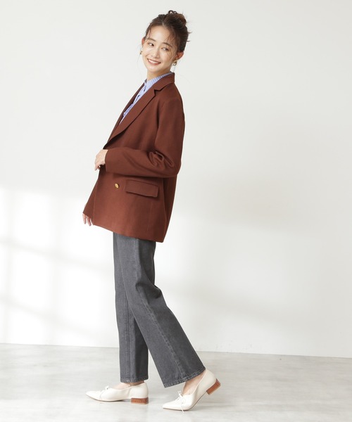 N.(N. Natural Beauty Basic)(エヌエヌナチュラルビューティーベーシック)の「【S Size Line】◆ダブルブレストテーラードジャケット(テーラードジャケット・レディース・ブラウン/ネイビー/チェック・SMALL/MEDIUM)」の9枚目の写真