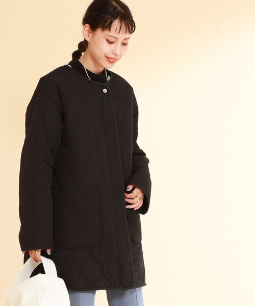 Ray BEAMS(レイビームス)の「Ray BEAMS / ボア リバーシブル コート(ノーカラーコート・レディース・ブラック/オリーブ・1/0)」の16枚目の写真