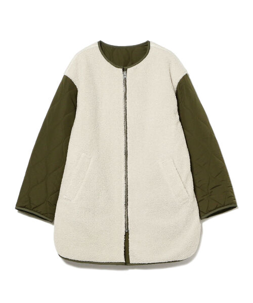 Ray BEAMS(レイビームス)の「Ray BEAMS / ボア リバーシブル コート(ノーカラーコート・レディース・ブラック/オリーブ・1/0)」の10枚目の写真