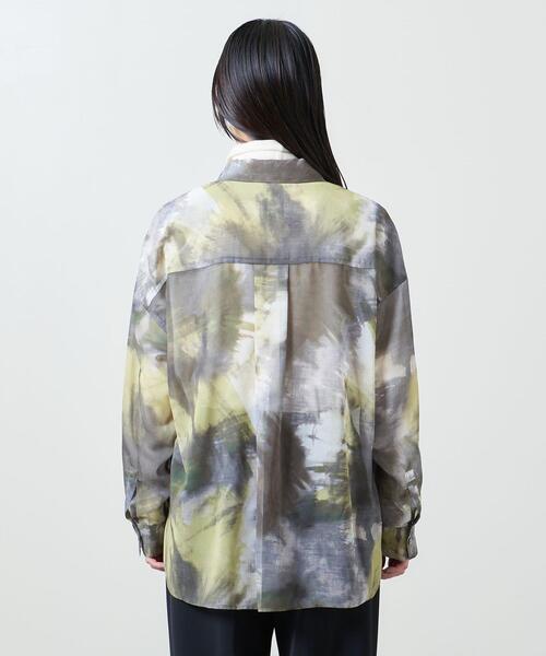 MARW UNITED ARROWS（マルゥ ユナイテッドアローズ）の「＜MARW UNITED ARROWS（マルゥ ユナイテッドアローズ）＞ マーブル プリント シャツ（シャツ/ブラウス・レディース・ブラック/オリーブ・FREE）」の9枚目の写真