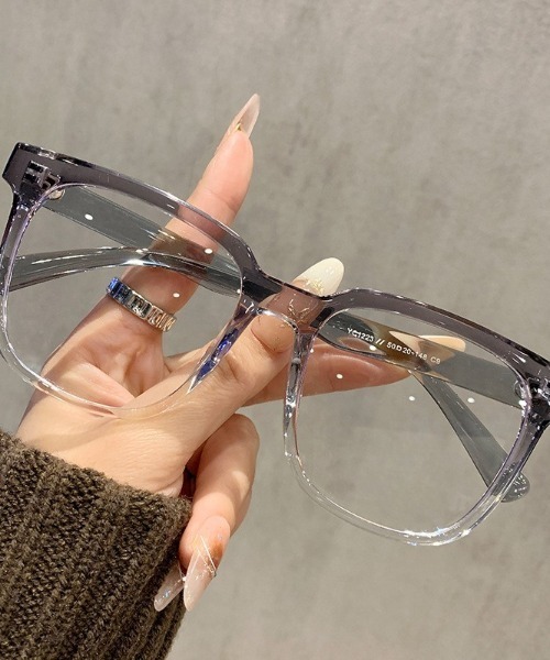 セール】クリアレンズ セルフレーム 伊達メガネ ユニセックス（メガネ
