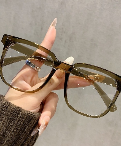 セール】クリアレンズ セルフレーム 伊達メガネ ユニセックス（メガネ