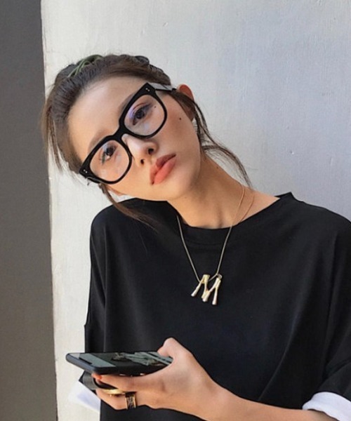 セール】クリアレンズ セルフレーム 伊達メガネ ユニセックス（メガネ