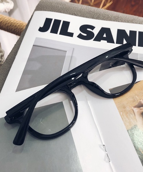 セール】クリアレンズ セルフレーム 伊達メガネ ユニセックス（メガネ