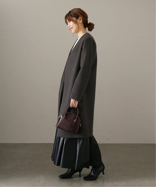 La TOTALITE（ラトータリテ）の「ウールナイロンVネックカラーコート◆（ノーカラーコート・レディース・ピンク/グレー/ナチュラル・38/36）」の5枚目の写真