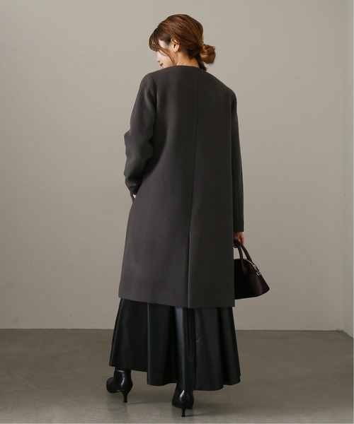 La TOTALITE（ラトータリテ）の「ウールナイロンVネックカラーコート◆（ノーカラーコート・レディース・ピンク/グレー/ナチュラル・38/36）」の6枚目の写真