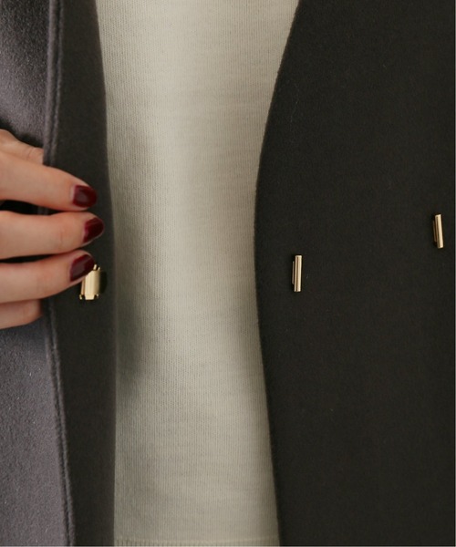 La TOTALITE（ラトータリテ）の「ウールナイロンVネックカラーコート◆（ノーカラーコート・レディース・ピンク/グレー/ナチュラル・38/36）」の11枚目の写真