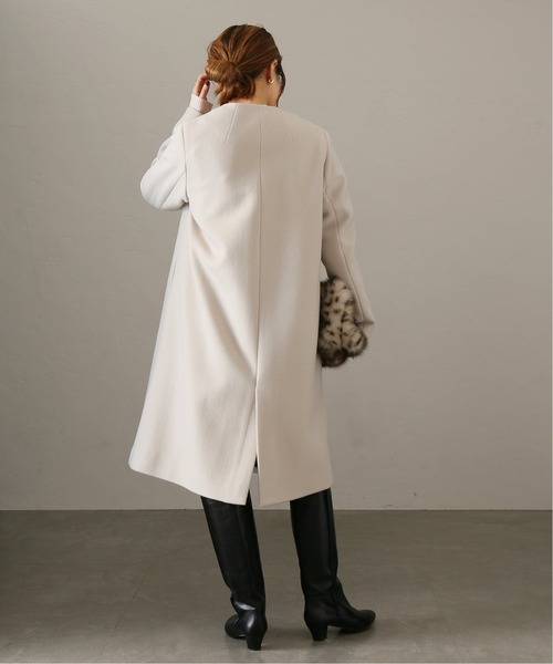 La TOTALITE（ラトータリテ）の「ウールナイロンVネックカラーコート◆（ノーカラーコート・レディース・ピンク/グレー/ナチュラル・38/36）」の15枚目の写真