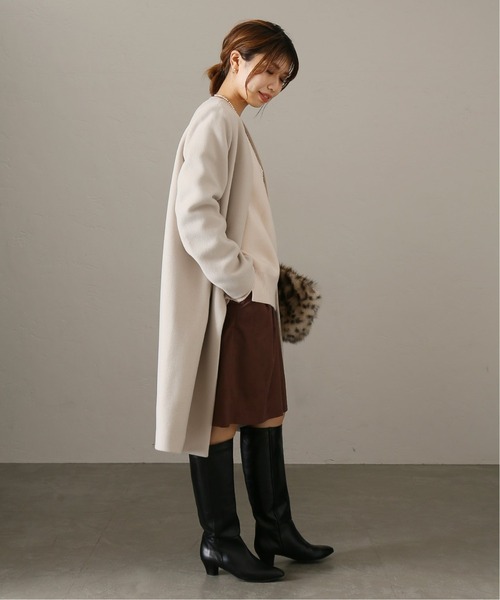 La TOTALITE（ラトータリテ）の「ウールナイロンVネックカラーコート◆（ノーカラーコート・レディース・ピンク/グレー/ナチュラル・38/36）」の16枚目の写真