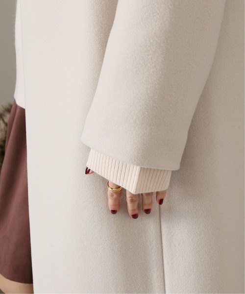 La TOTALITE（ラトータリテ）の「ウールナイロンVネックカラーコート◆（ノーカラーコート・レディース・ピンク/グレー/ナチュラル・38/36）」の20枚目の写真