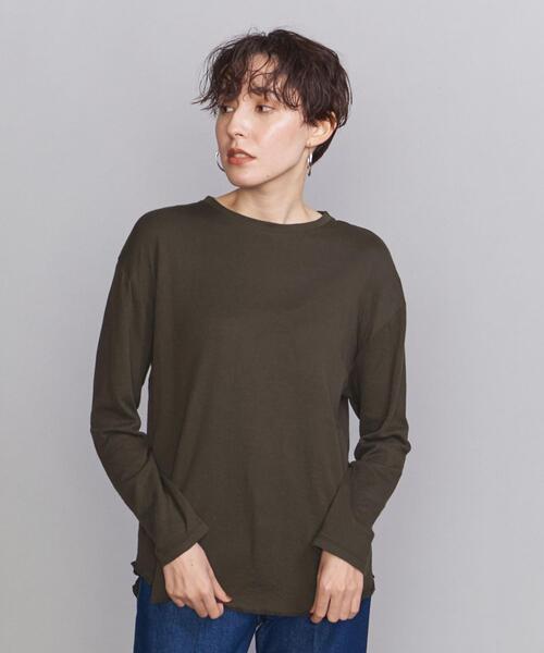BEAUTY&YOUTH UNITED ARROWS(ビューティーアンドユースユナイテッドアローズ)の「BY コットンガーゼ クルーネックカットソー プルオーバー -ウォッシャブル-(Tシャツ/カットソー・レディース・ホワイト/ブラック/ダークブラウン・FREE)」の3枚目の写真