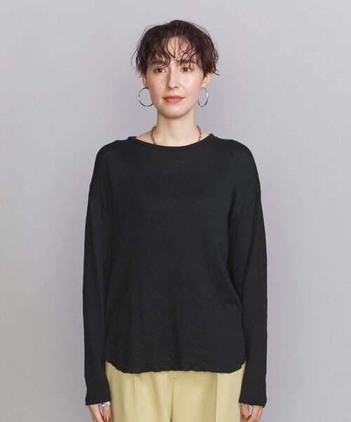 BEAUTY&YOUTH UNITED ARROWS(ビューティーアンドユースユナイテッドアローズ)の「BY コットンガーゼ クルーネックカットソー プルオーバー -ウォッシャブル-(Tシャツ/カットソー・レディース・ホワイト/ブラック/ダークブラウン・FREE)」の4枚目の写真