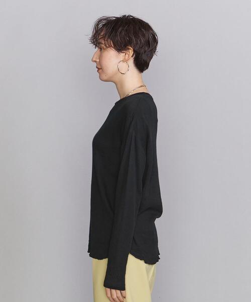 BEAUTY&YOUTH UNITED ARROWS(ビューティーアンドユースユナイテッドアローズ)の「BY コットンガーゼ クルーネックカットソー プルオーバー -ウォッシャブル-(Tシャツ/カットソー・レディース・ホワイト/ブラック/ダークブラウン・FREE)」の5枚目の写真