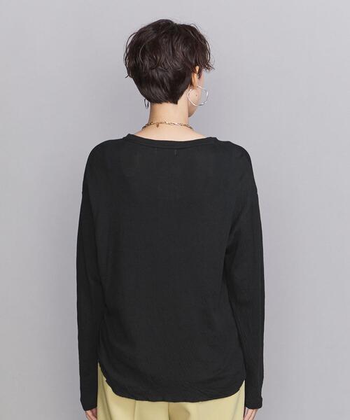 BEAUTY&YOUTH UNITED ARROWS(ビューティーアンドユースユナイテッドアローズ)の「BY コットンガーゼ クルーネックカットソー プルオーバー -ウォッシャブル-(Tシャツ/カットソー・レディース・ホワイト/ブラック/ダークブラウン・FREE)」の6枚目の写真
