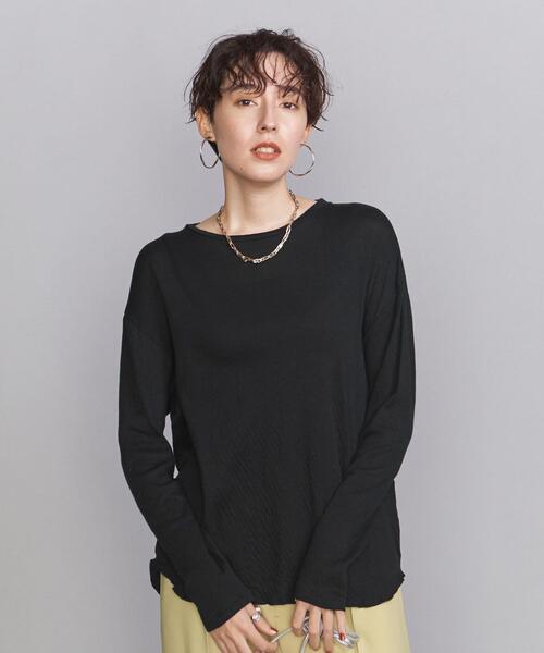 BEAUTY&YOUTH UNITED ARROWS(ビューティーアンドユースユナイテッドアローズ)の「BY コットンガーゼ クルーネックカットソー プルオーバー -ウォッシャブル-(Tシャツ/カットソー・レディース・ホワイト/ブラック/ダークブラウン・FREE)」の7枚目の写真
