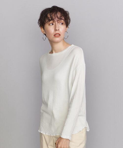 BEAUTY&YOUTH UNITED ARROWS(ビューティーアンドユースユナイテッドアローズ)の「BY コットンガーゼ クルーネックカットソー プルオーバー -ウォッシャブル-(Tシャツ/カットソー・レディース・ホワイト/ブラック/ダークブラウン・FREE)」の10枚目の写真
