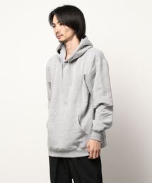 裏起毛袖フェイクレイヤードＢIGプルパーカー(M1)