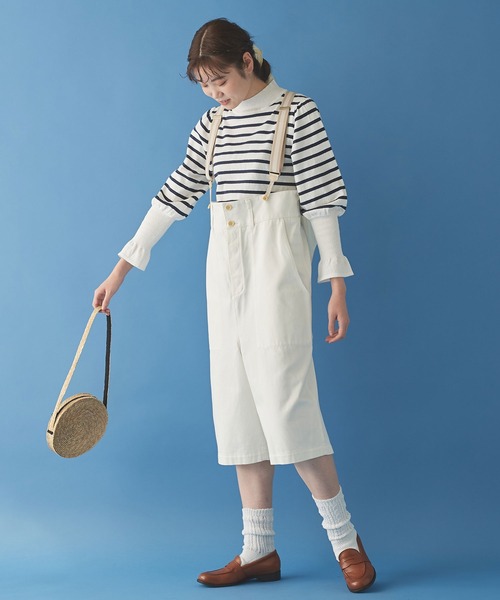 Malle(マル)の「malle Cotton/Linen leg-of-muttonセーター(ニット/セーター・レディース・ブラック/ライトカーキ/ホワイト×ネイビー・FREE)」の19枚目の写真
