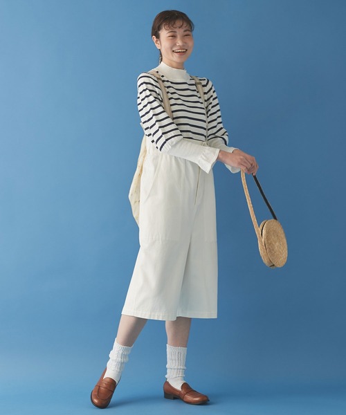 Malle(マル)の「malle Cotton/Linen leg-of-muttonセーター(ニット/セーター・レディース・ブラック/ライトカーキ/ホワイト×ネイビー・FREE)」の20枚目の写真