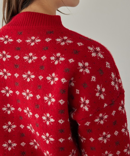 Edit Sheen(エディットシーン)の「ノルディック柄カーディガン(カーディガン/ボレロ・レディース・ネイビー/レッド・MEDIUM)」の12枚目の写真