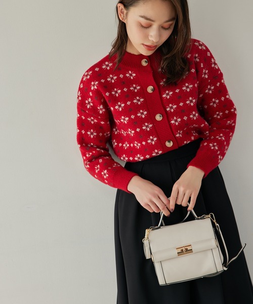 Edit Sheen(エディットシーン)の「ノルディック柄カーディガン(カーディガン/ボレロ・レディース・ネイビー/レッド・MEDIUM)」の16枚目の写真