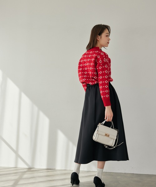 Edit Sheen(エディットシーン)の「ノルディック柄カーディガン(カーディガン/ボレロ・レディース・ネイビー/レッド・MEDIUM)」の4枚目の写真