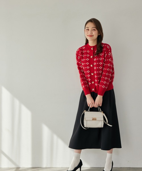 Edit Sheen(エディットシーン)の「ノルディック柄カーディガン(カーディガン/ボレロ・レディース・ネイビー/レッド・MEDIUM)」の8枚目の写真