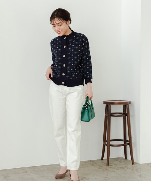 Edit Sheen(エディットシーン)の「ノルディック柄カーディガン(カーディガン/ボレロ・レディース・ネイビー/レッド・MEDIUM)」の3枚目の写真