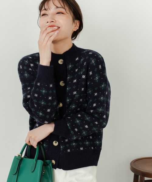 Edit Sheen(エディットシーン)の「ノルディック柄カーディガン(カーディガン/ボレロ・レディース・ネイビー/レッド・MEDIUM)」の5枚目の写真