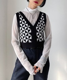 PAGEBOY | ジオメトリックニットビスチェ(ニット/セーター)