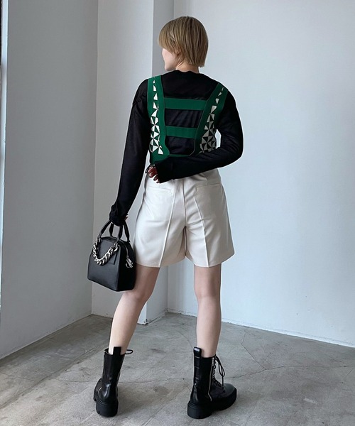 PAGEBOY(ページボーイ)の「ジオメトリックニットビスチェ(ニット/セーター・レディース・グリーン/ブラック・FREE)」の10枚目の写真