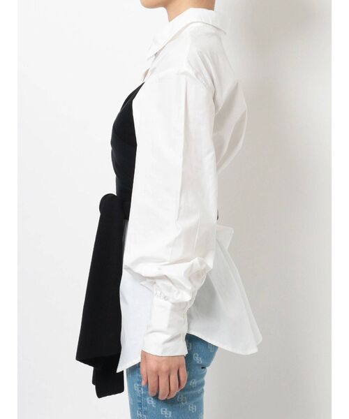 GYDA（ジェイダ）の「ニットドッキングデザインシャツ（シャツ/ブラウス・レディース・ブラック/ベージュ・FREE）」の15枚目の写真