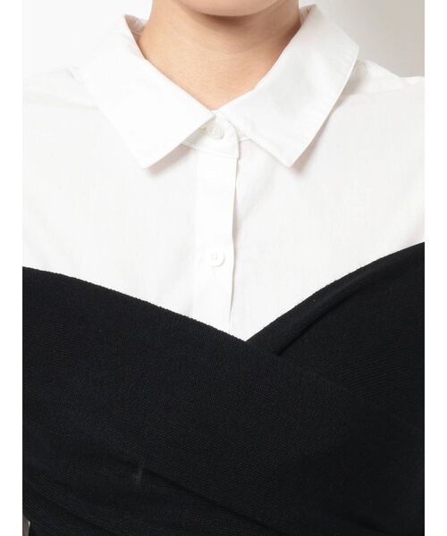 GYDA（ジェイダ）の「ニットドッキングデザインシャツ（シャツ/ブラウス・レディース・ブラック/ベージュ・FREE）」の17枚目の写真