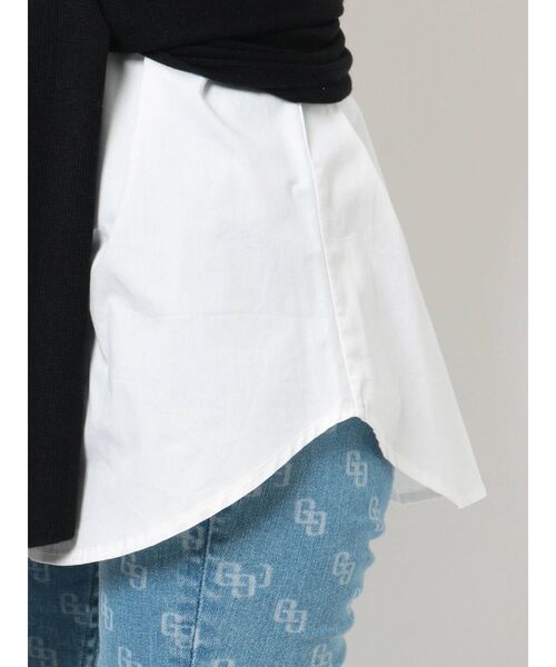 GYDA（ジェイダ）の「ニットドッキングデザインシャツ（シャツ/ブラウス・レディース・ブラック/ベージュ・FREE）」の19枚目の写真