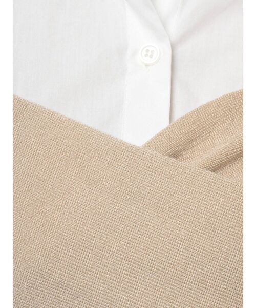 GYDA（ジェイダ）の「ニットドッキングデザインシャツ（シャツ/ブラウス・レディース・ブラック/ベージュ・FREE）」の21枚目の写真