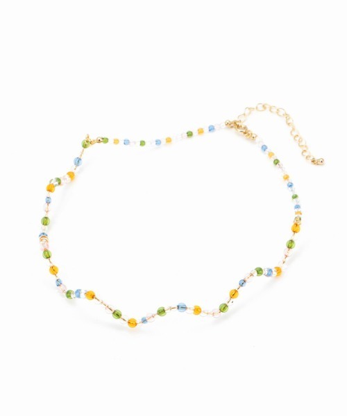 Casselini（キャセリーニ）の「Casselini(キャセリーニ)なみなみビーズチョーカー（ネックレス・レディース・オフホワイト/マルチ・FREE）」の10枚目の写真