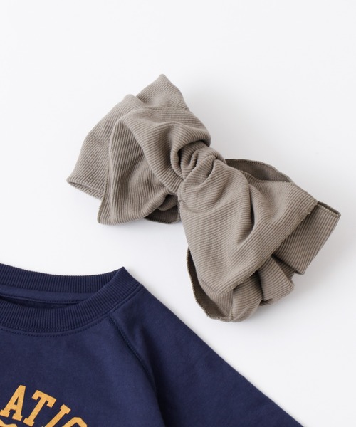 CIAOPANIC TYPY(チャオパニックティピー)の「□【KIDS】BIGリボンヘアターバン(ヘアバンド・キッズ・ベージュ/ネイビー/アイボリー/カーキ/ピンク・ONE SIZE)」の4枚目の写真